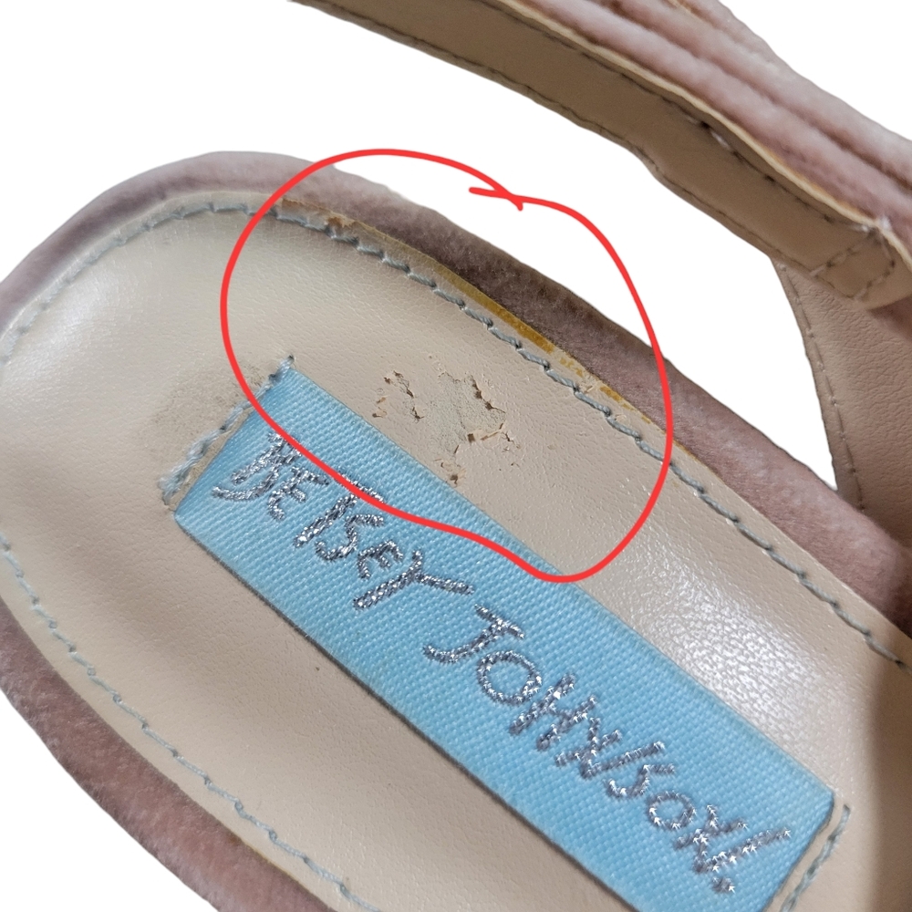 Betsey Johnson Blush Pink Velvet Platform Heels with Embellished Block Heel - Picture 8 of 15